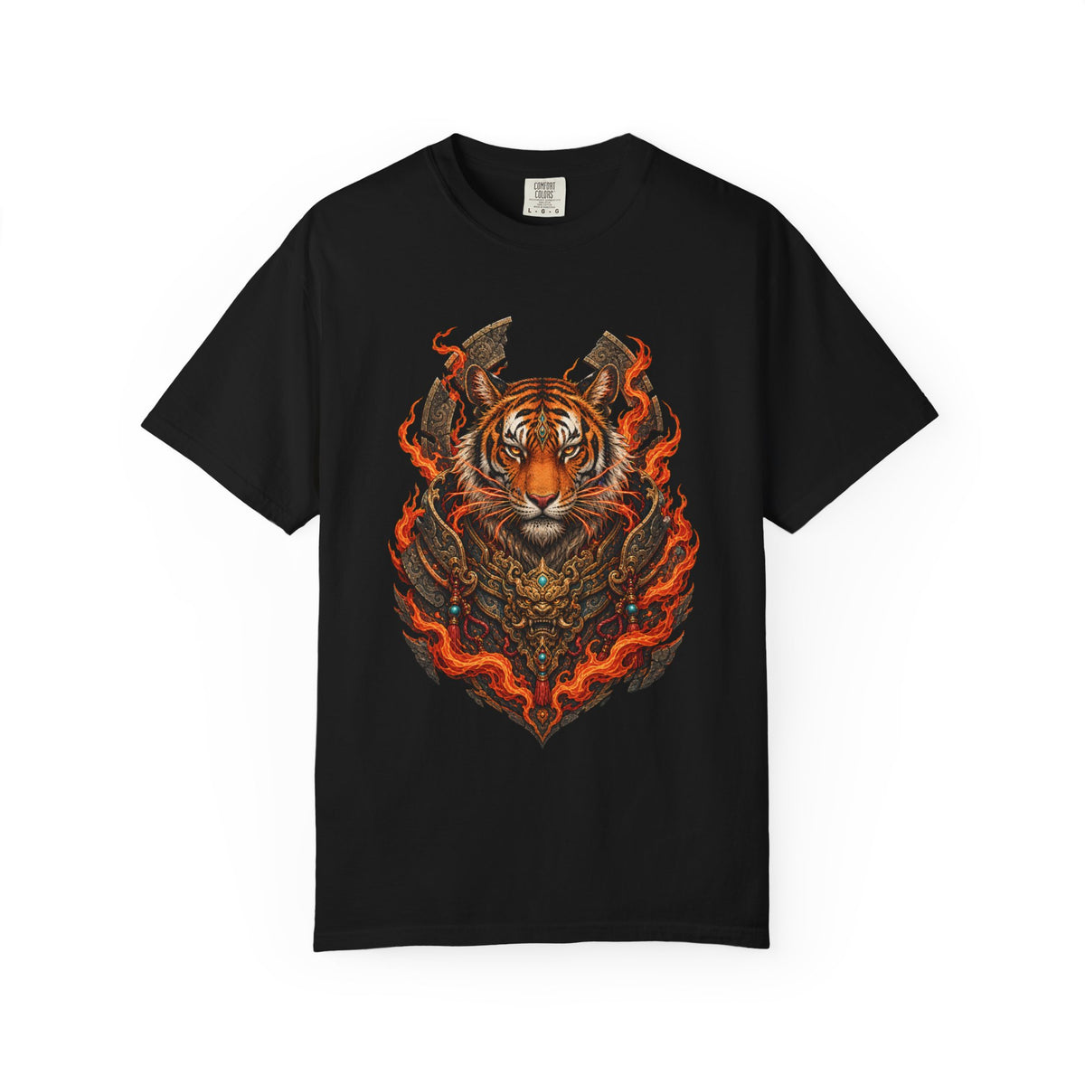 Ember Tiger Shrine Guardian Graphic T-Shirt