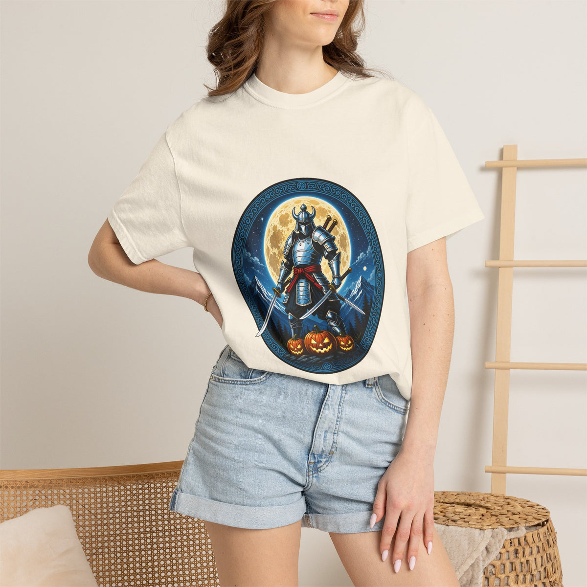 Moonlit Samurai Crest T-Shirt Graphic