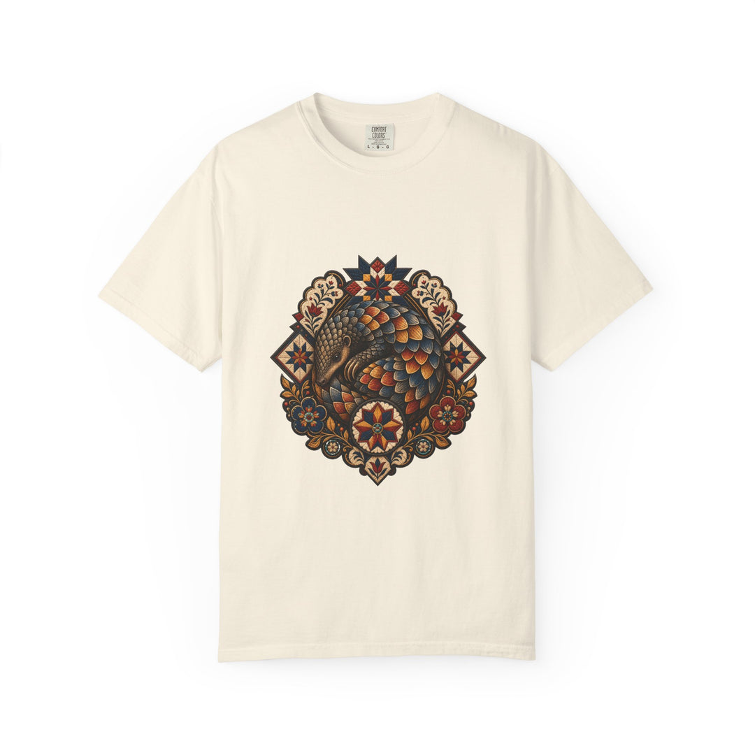 Folk Quilt Pangolin Guardian T-Shirt Graphic