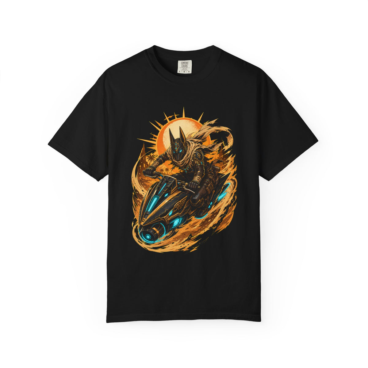 Neon Desert Jackal Rider T-Shirt Graphic