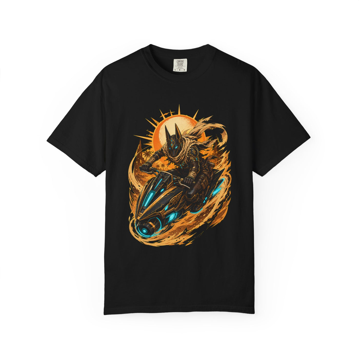 Neon Desert Jackal Rider T-Shirt Graphic