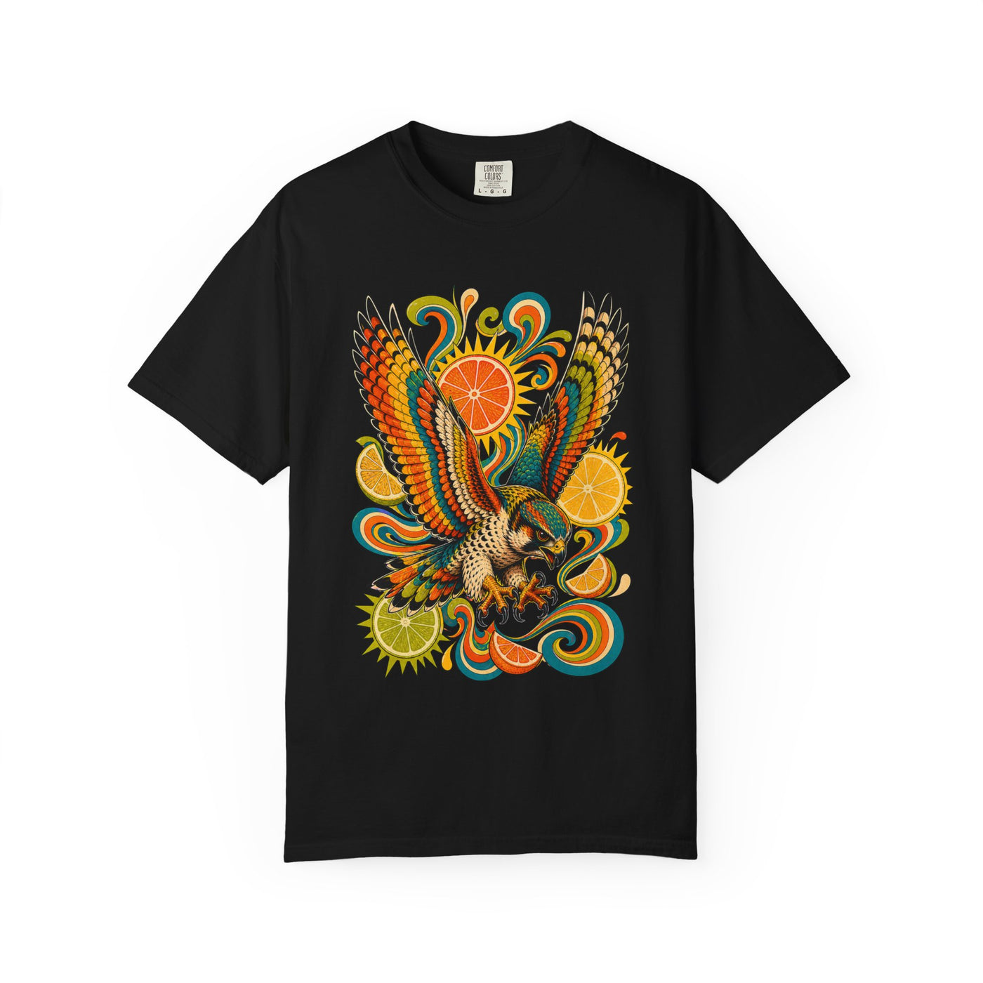 Psychedelic Citrus Falcon Graphic Tee