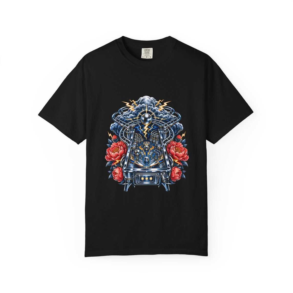 Chrome Storm Peony Pinball T-Shirt Graphic