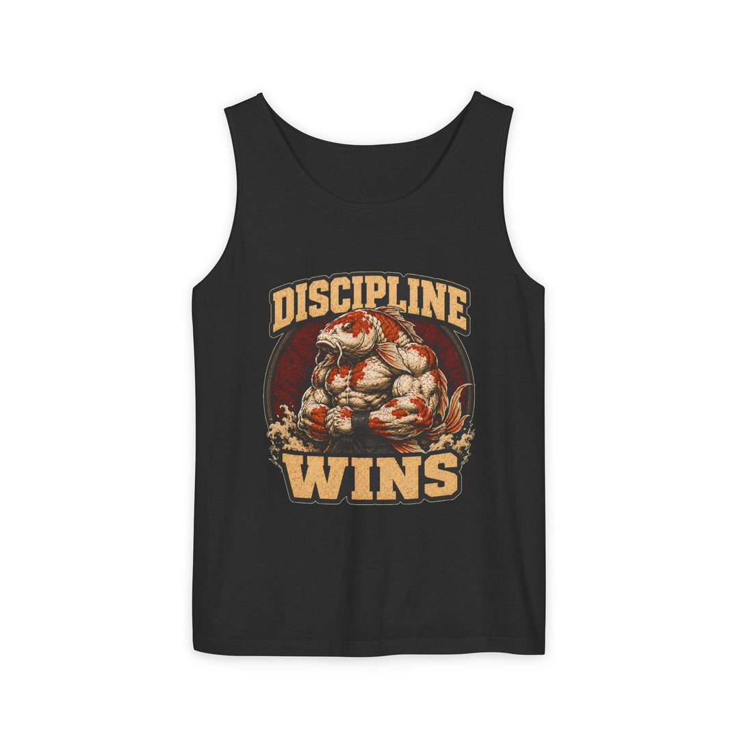 Discipline Wins Koi Black Workout Tank