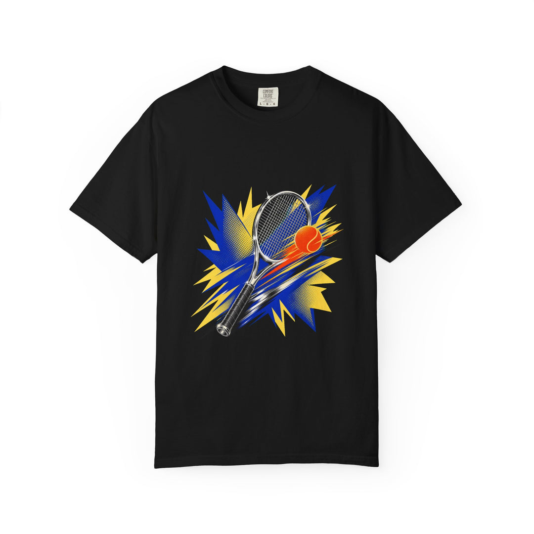 Chrome Tennis Racket Burst Graphic Tee