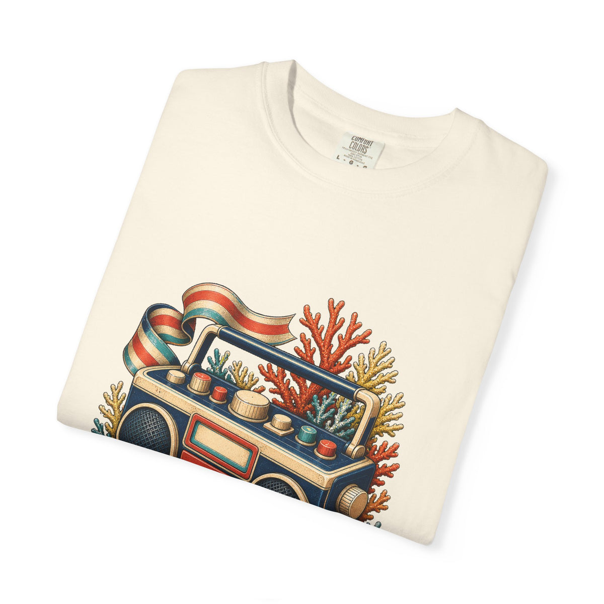 Deck Stripe Coral Radio Graphic Tee
