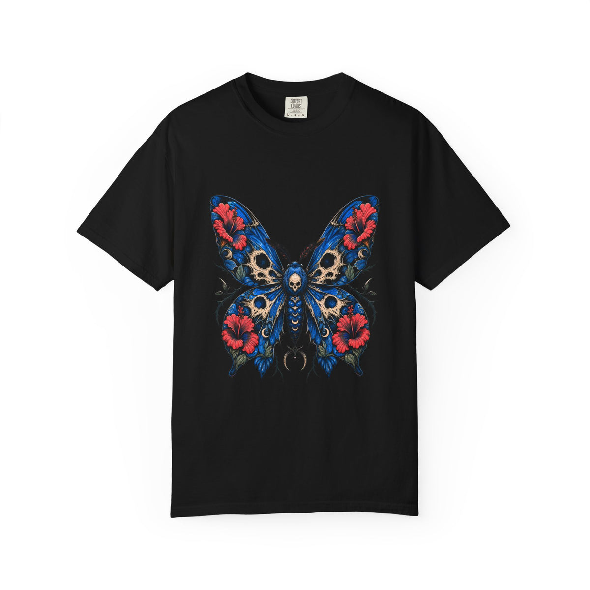 Cerulean Hibiscus Reaper Moth Graphic Tee