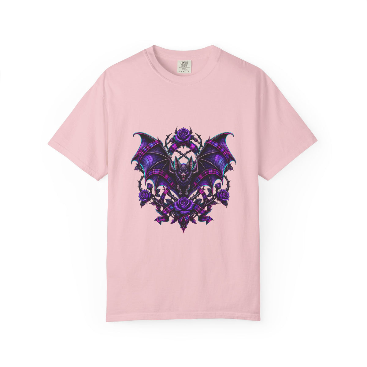 Neon Plaid Bat Bloom Graphic Tee