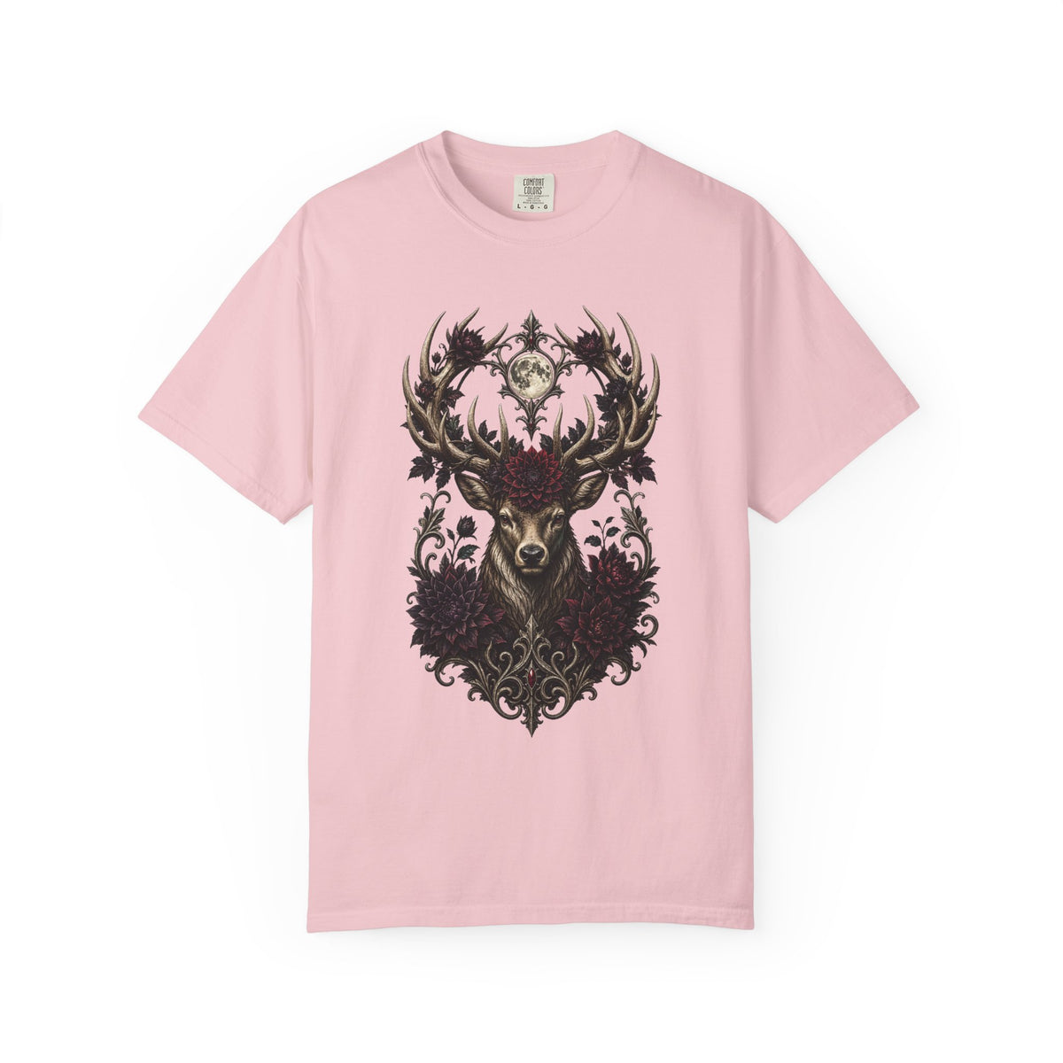 Gothic Dahlia Stag Crown Graphic Tee