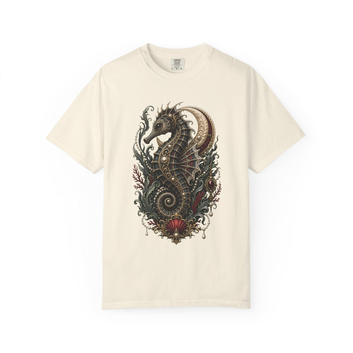 Gothic Lace Seahorse Graphic Tee
