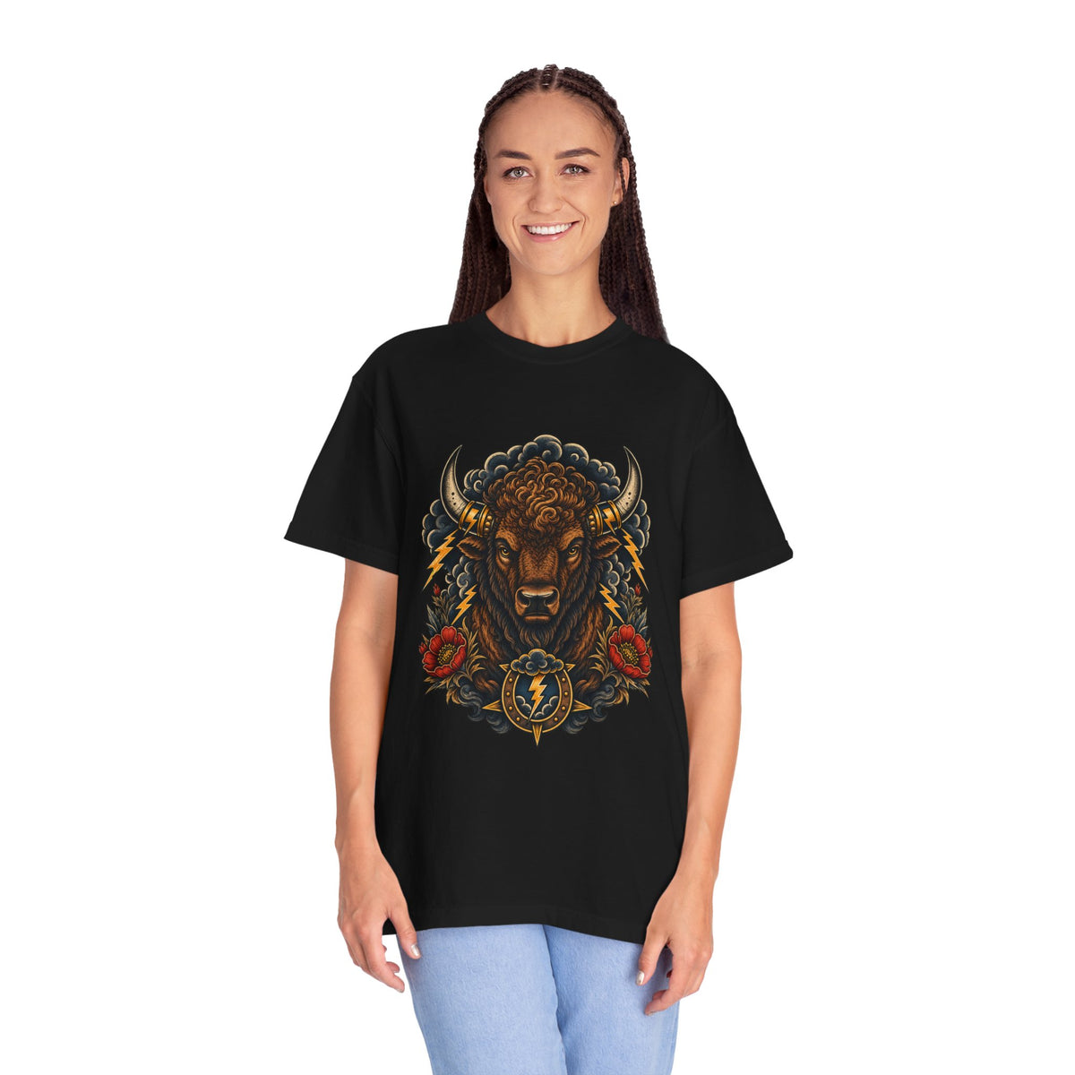 Tattoo Flash Thunder Bison Graphic Tee