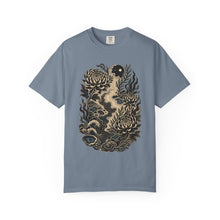 Blackwork Tide Map Florals T-Shirt Graphic