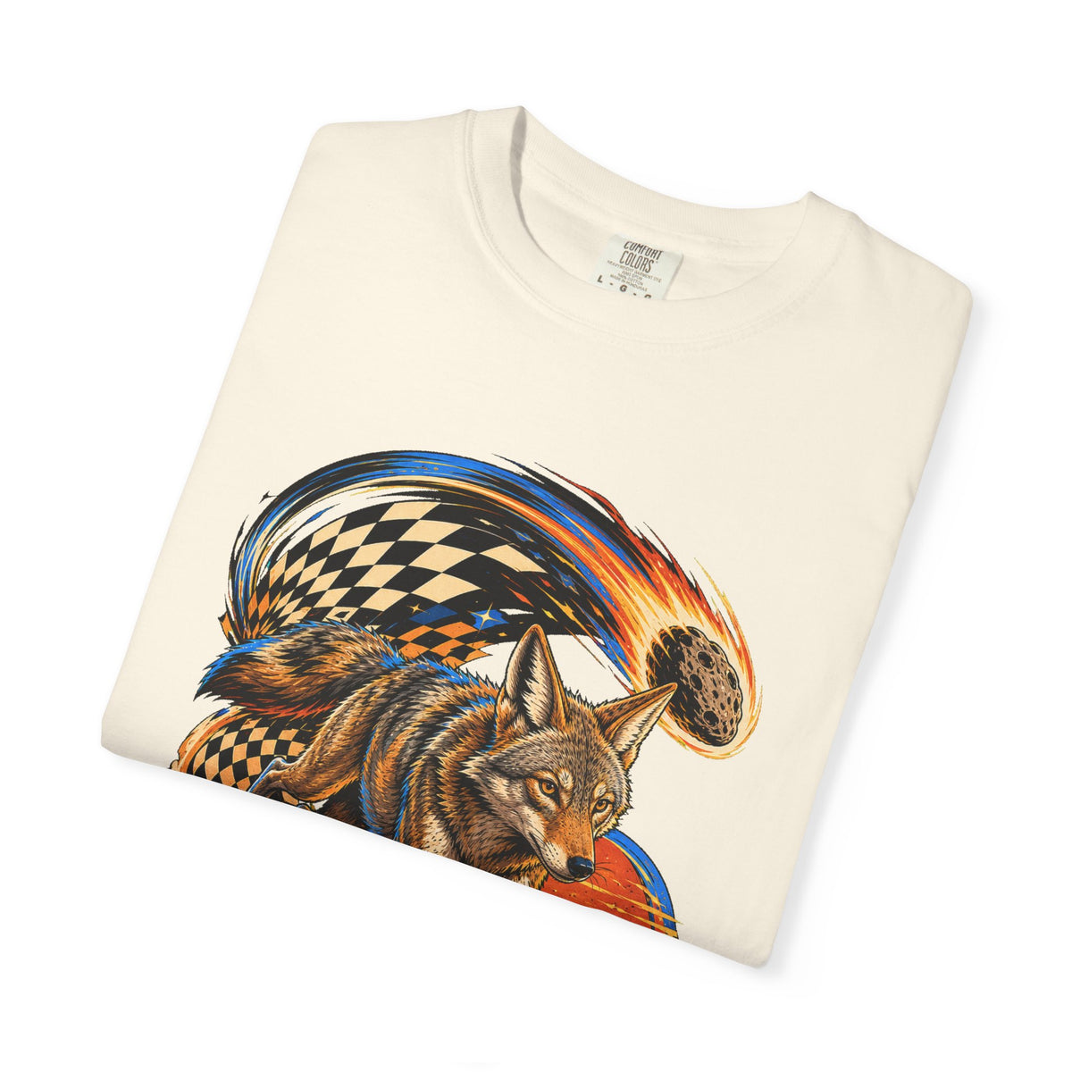 Checkerboard Meteor Coyote Runner Graphic Tee