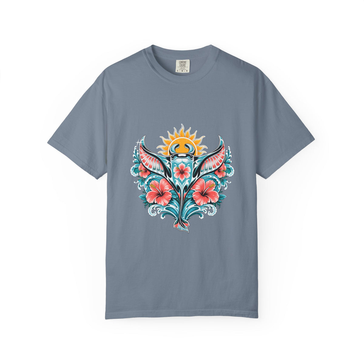 Surfcore Hibiscus Manta Ray Graphic Tee