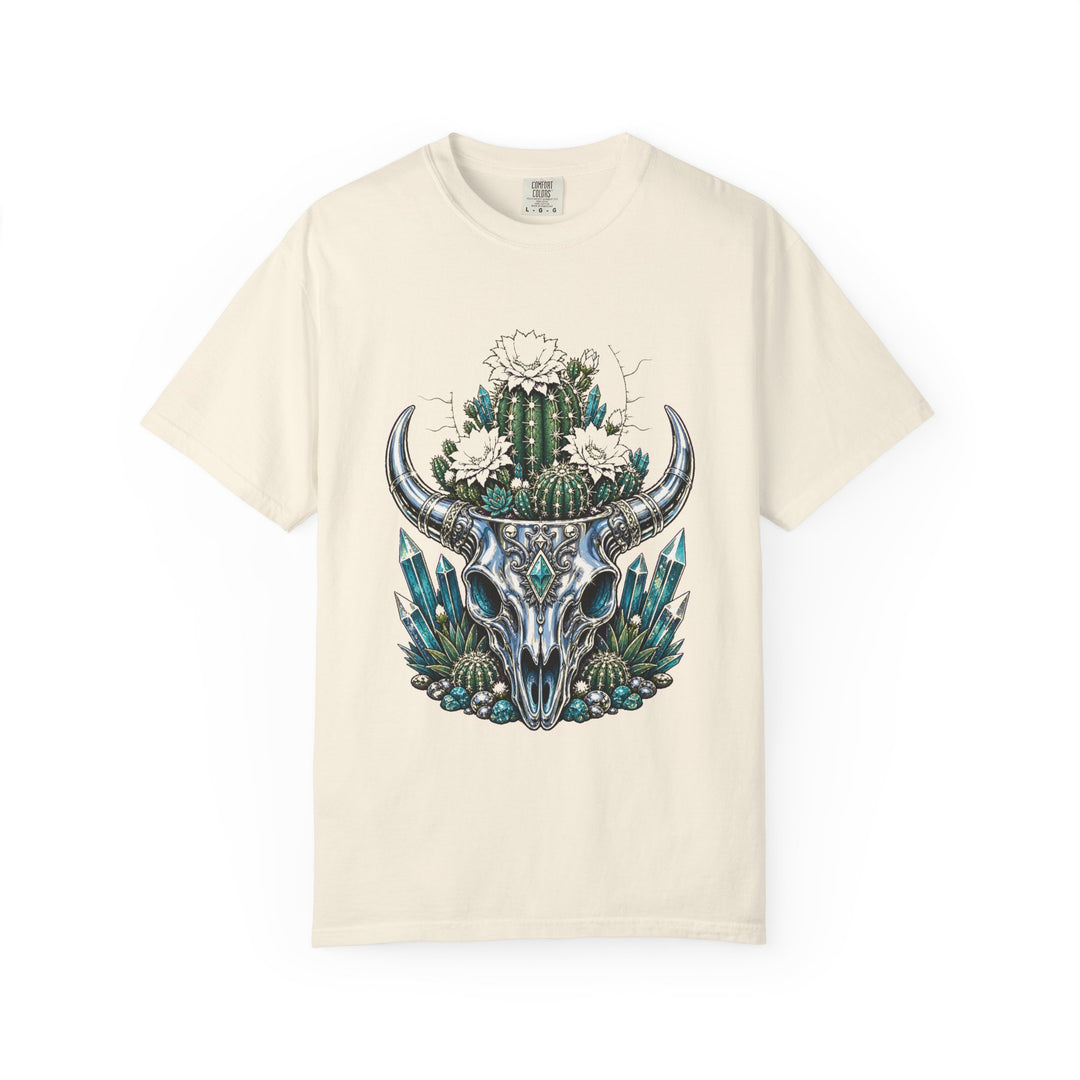 Chrome Cactus Skull Bloom T-Shirt Graphic