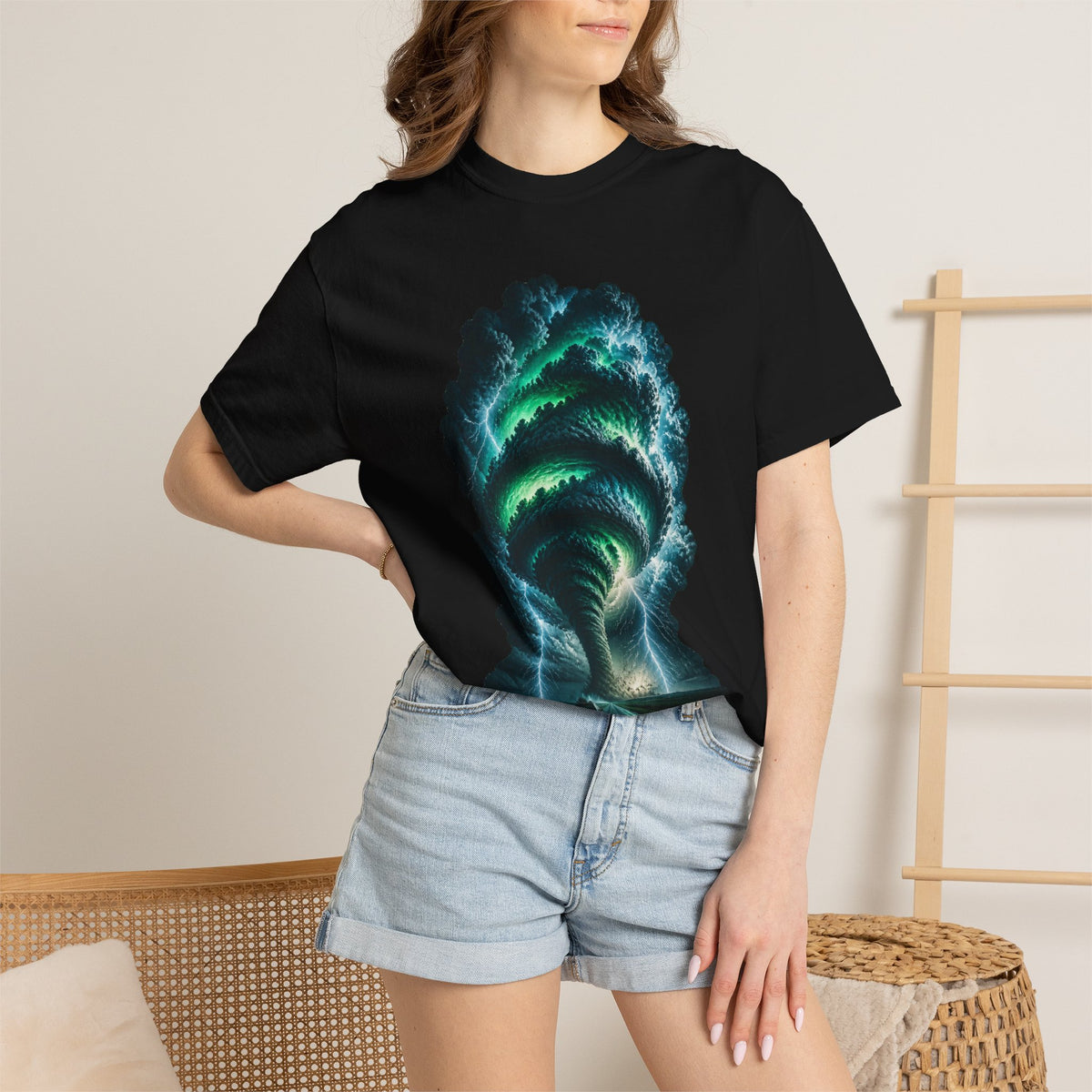 Emerald Night Funnel Storm Chaser Graphic Tee