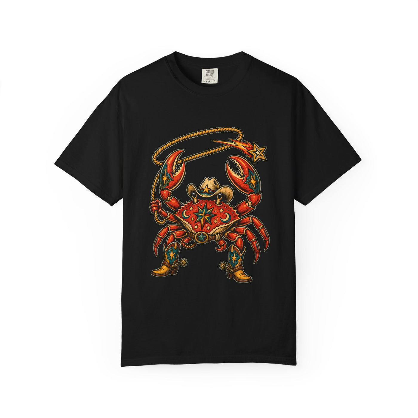 Tattoo Flash Meteor Cowboy Crab T-Shirt Graphic
