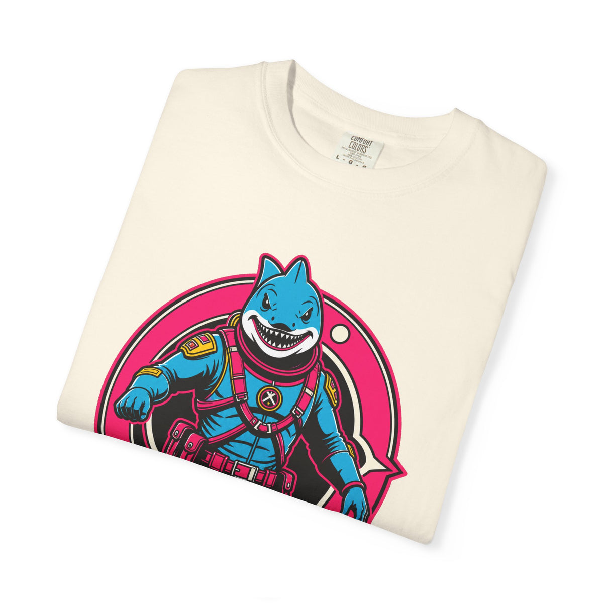 Shark Astronaut Retro Space T-Shirt Graphic
