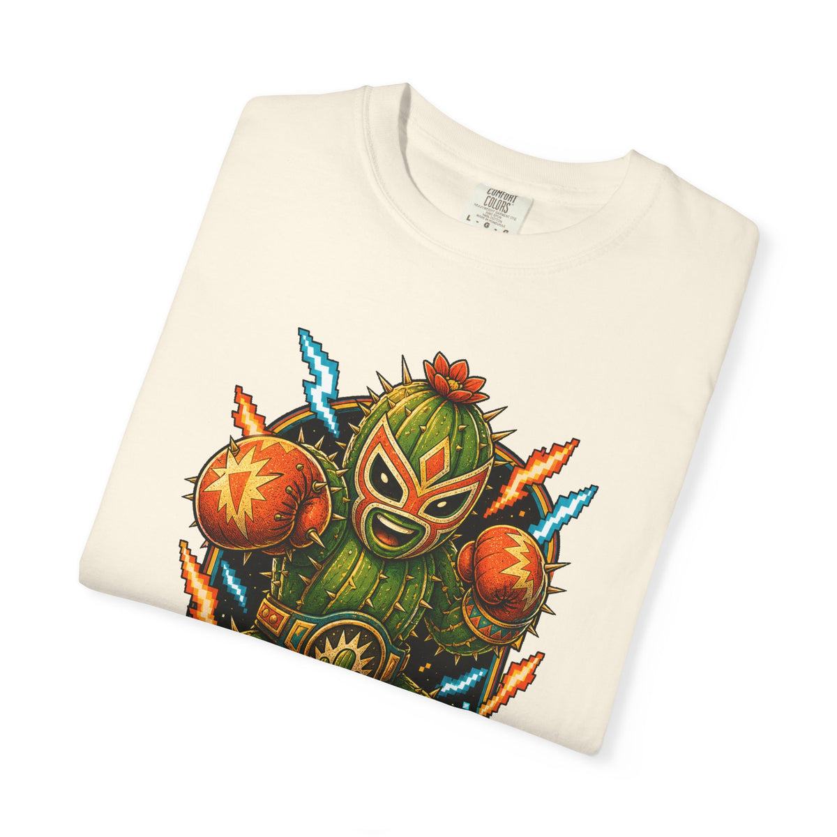 Retro Arcade Cactus Wrestler T-Shirt Graphic
