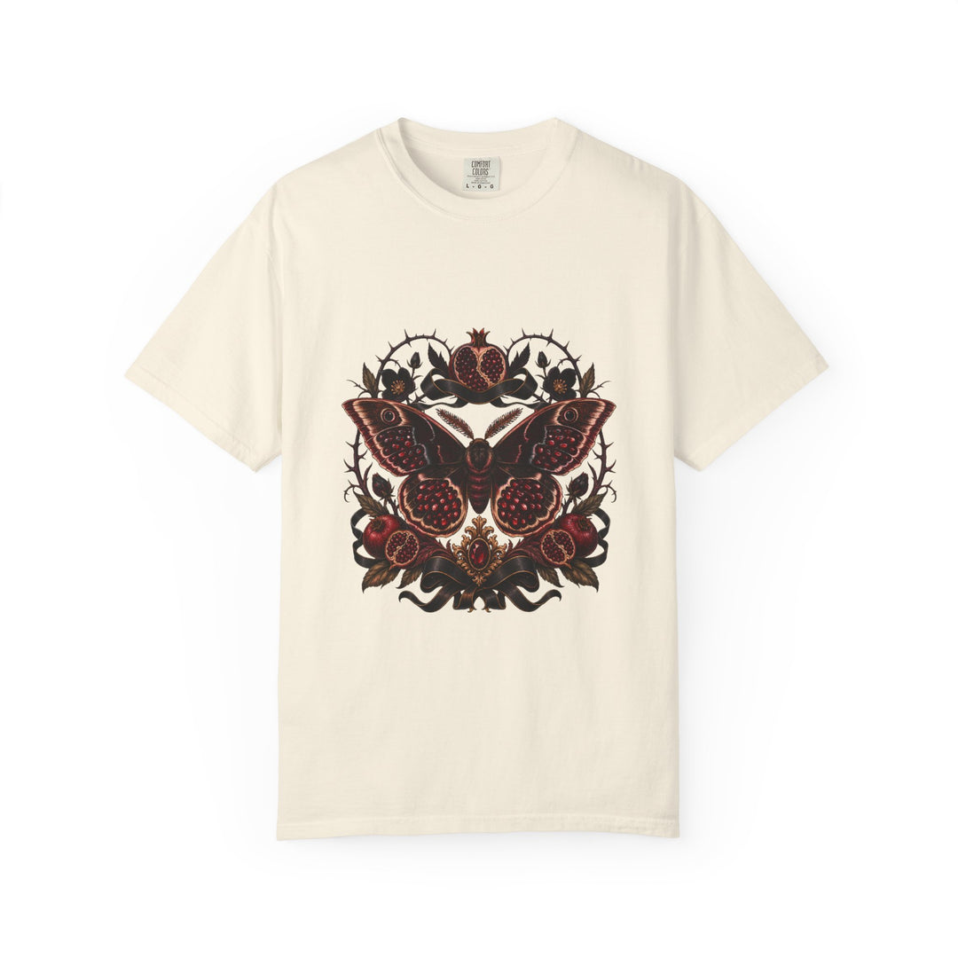 Dark Romantic Pomegranate Moth Graphic Tee
