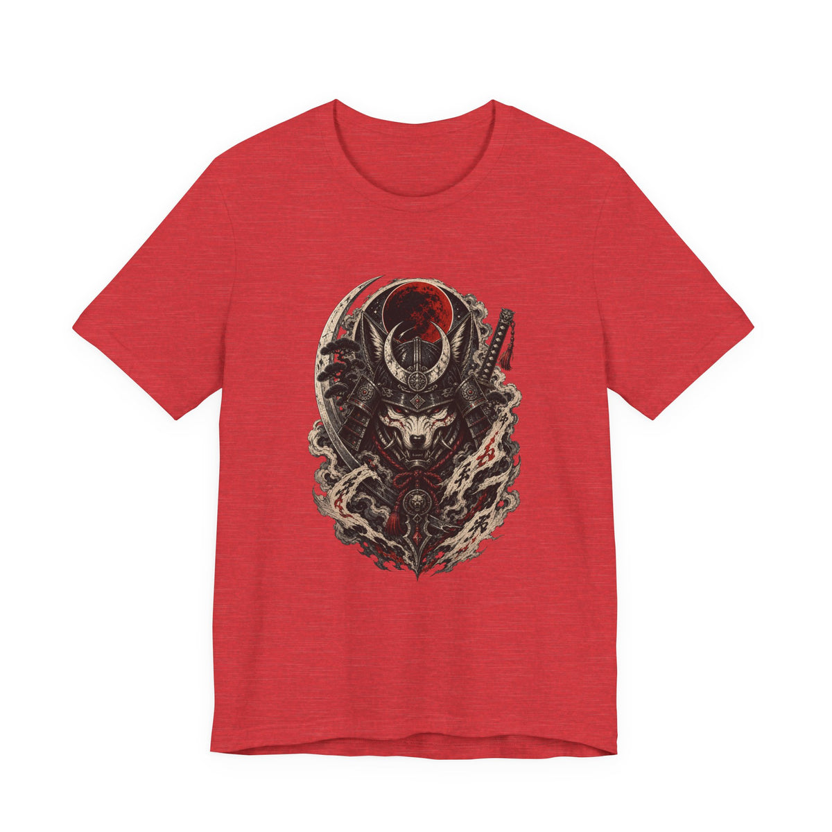 Wolf Samurai Mask Emblem T-Shirt Graphic