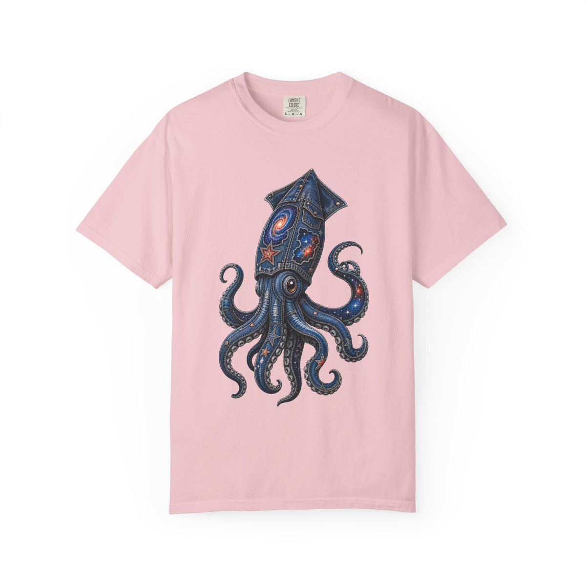 Cosmic Denim Squid Graphic Tee