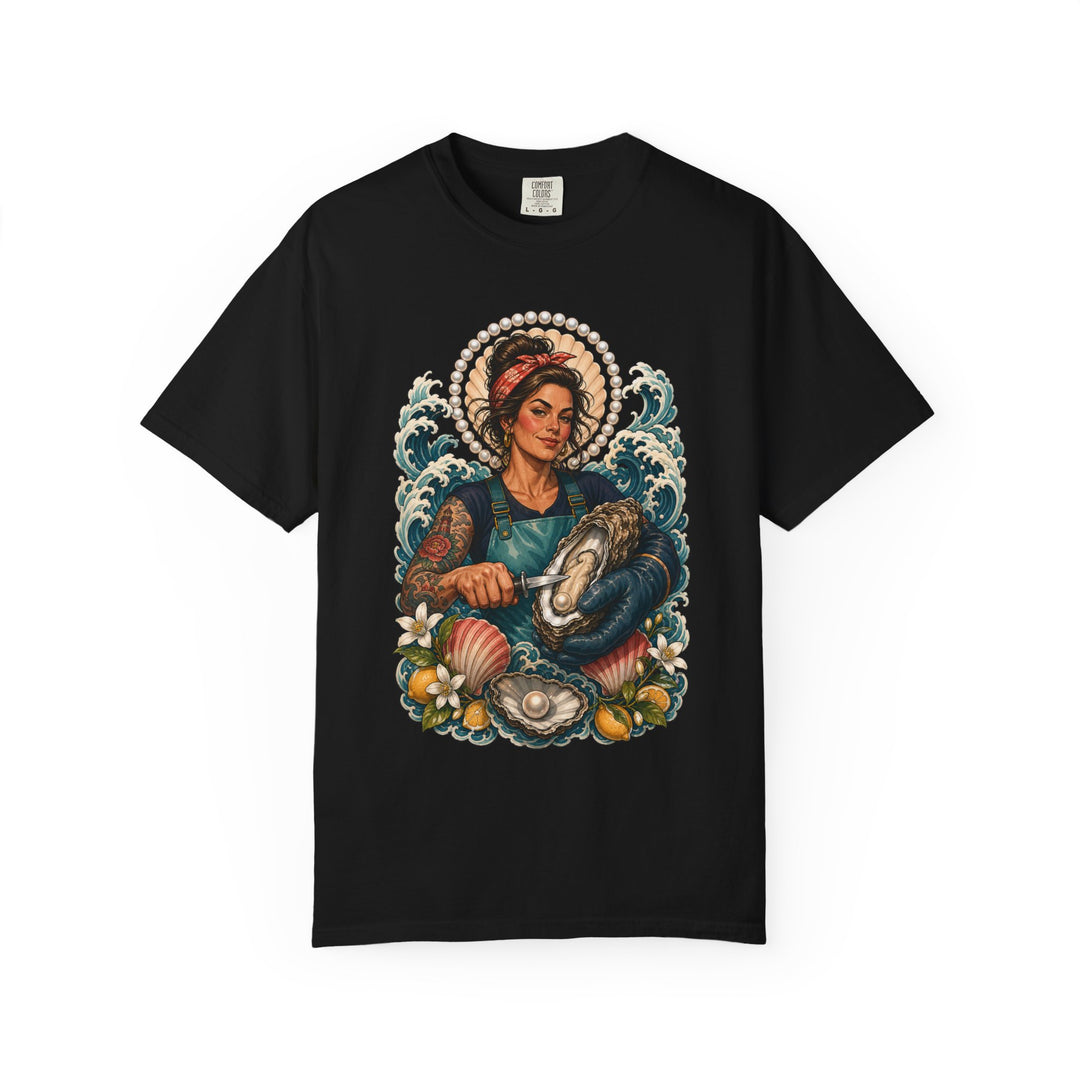 Tidal Oyster Shucker Coastal Tattoo Graphic Tee