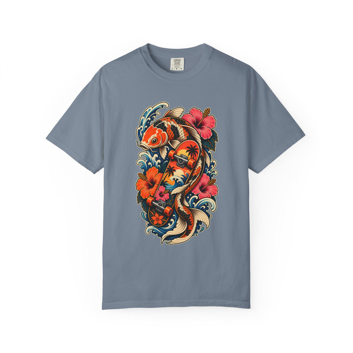 Hibiscus Skate Koi Graphic Tee