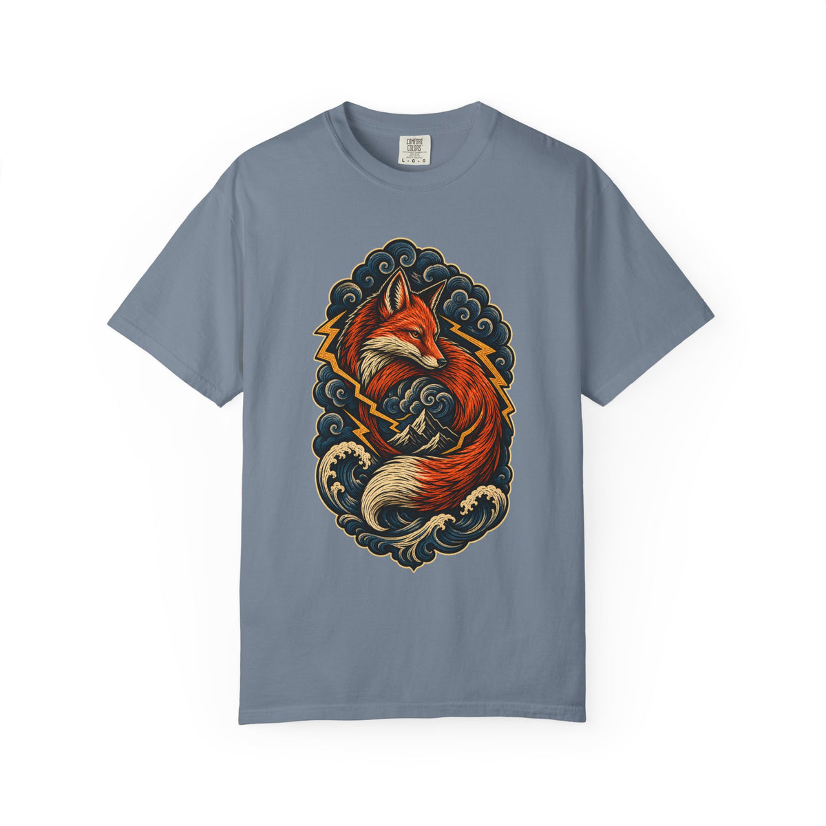 Woodcut Storm Fox Graphic Tee