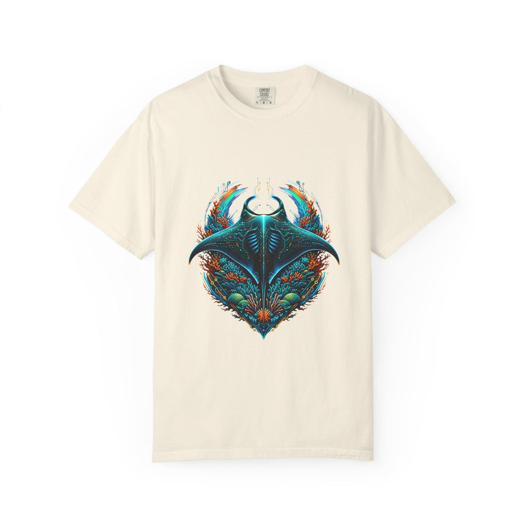 Neon Reef Manta Cyber Crest T-Shirt Graphic