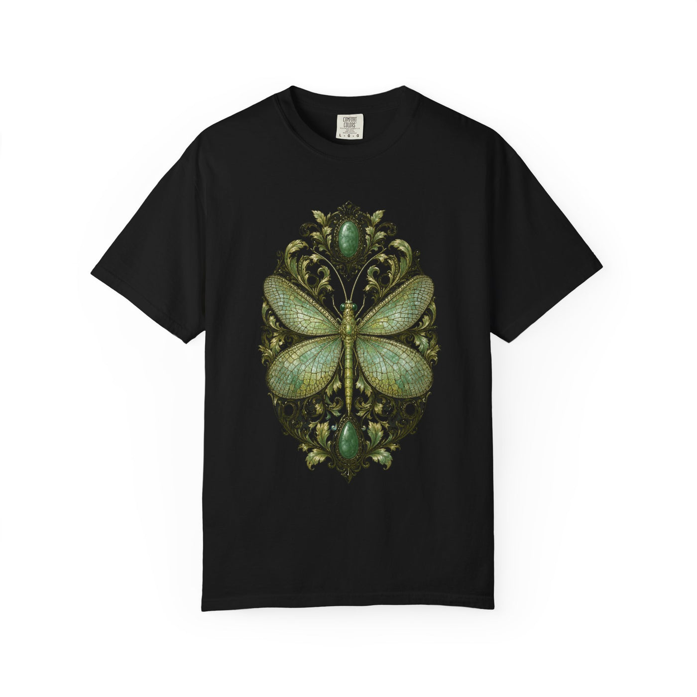 Jade Lacewing Botanical Brooch Graphic Tee