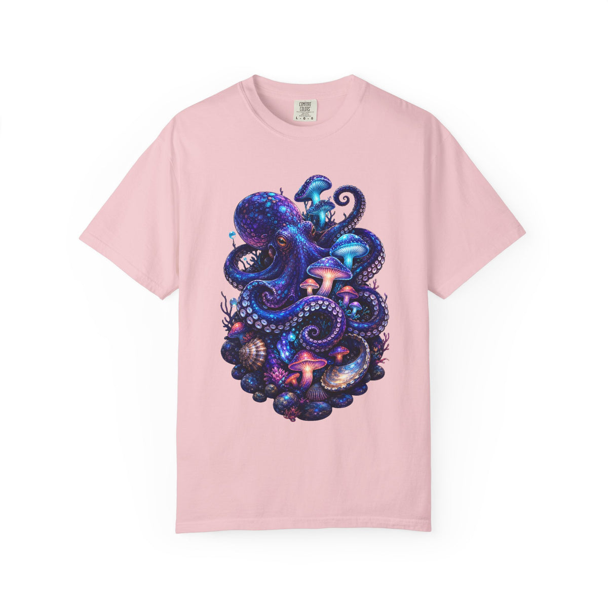 Bioluminescent Octopus Mushroom Graphic Tee