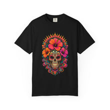 Psychedelic Hibiscus Skull Mask T-Shirt Graphic