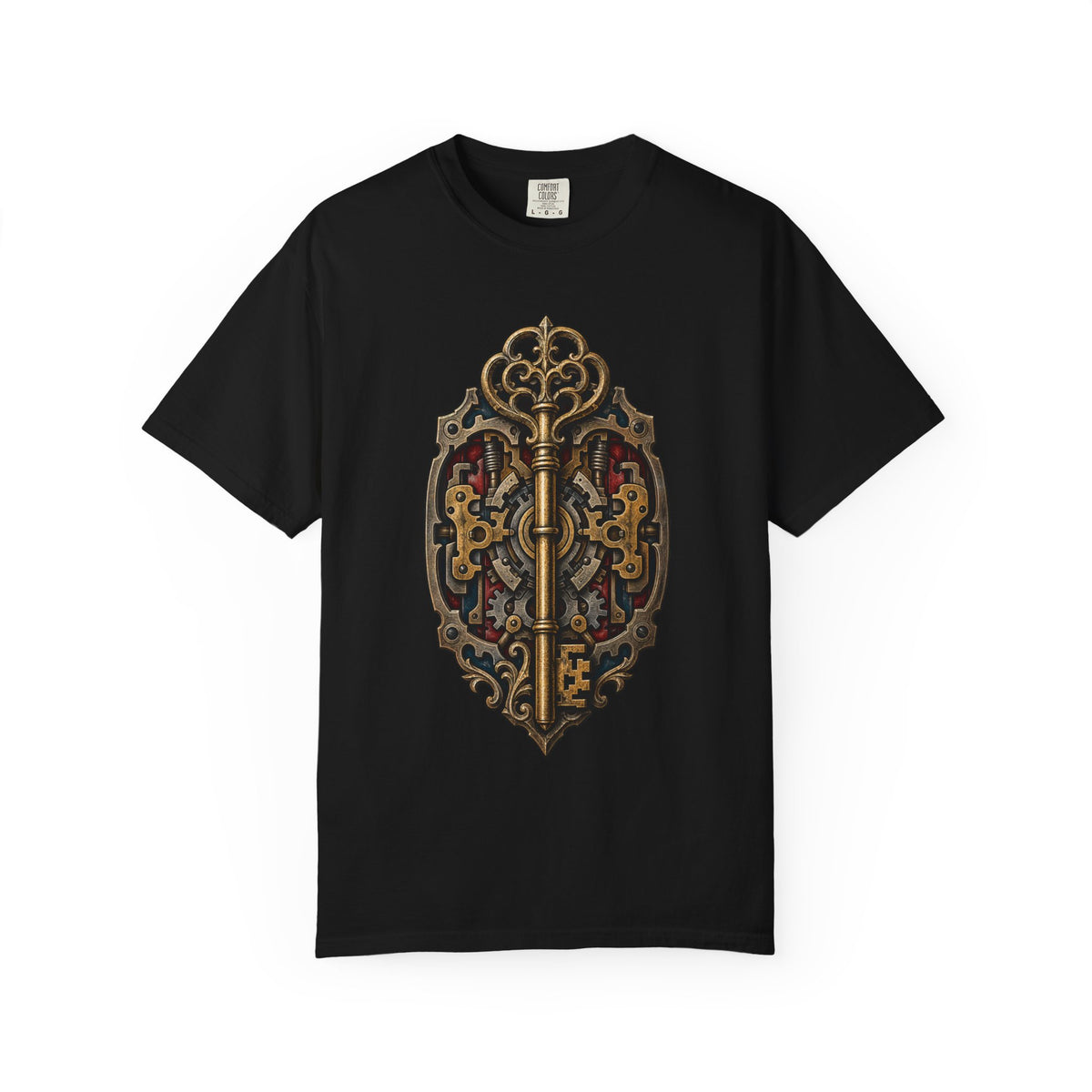 Midnight Locksmith Vault Woodcut Graphic Tee