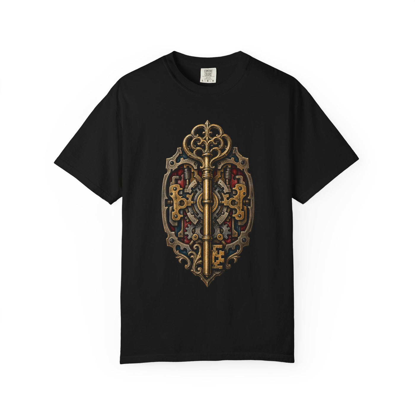 Midnight Locksmith Vault Woodcut Graphic Tee