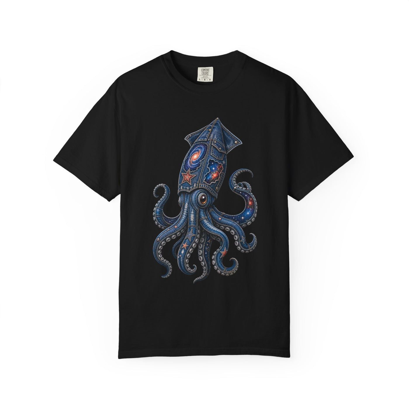 Cosmic Denim Squid Graphic Tee