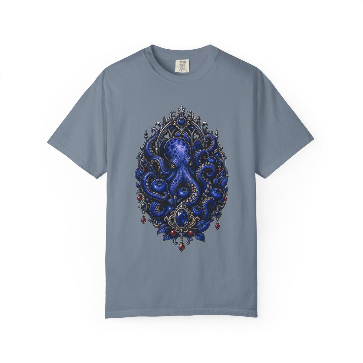 Gothic Blueberry Octopus Reliquary T-Shirt Graphic