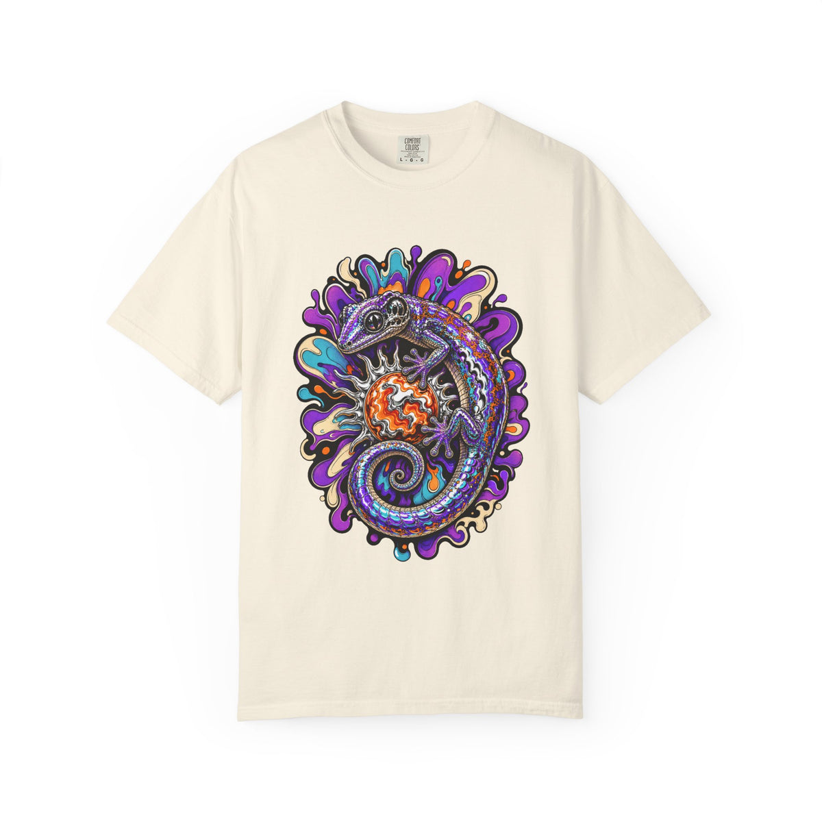 Psychedelic Chrome Gecko Graphic Tee