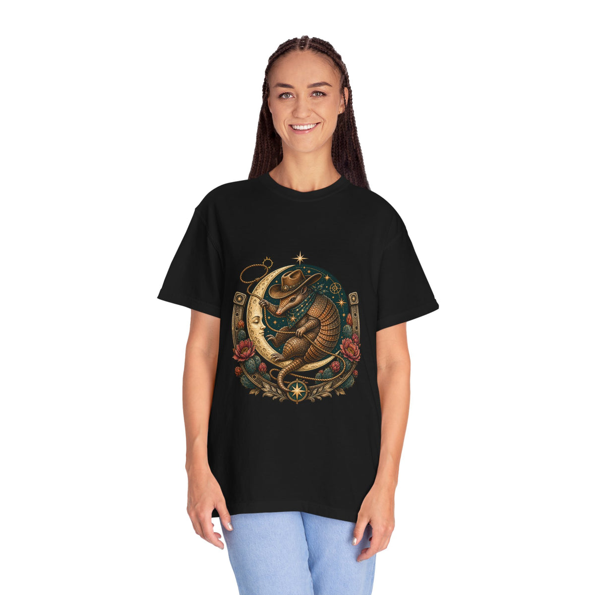 Astrology Cowboy Armadillo Moon T-Shirt Graphic