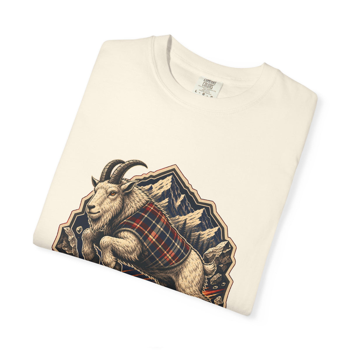 Plaid Meteor Mountain Goat Graphic Tee