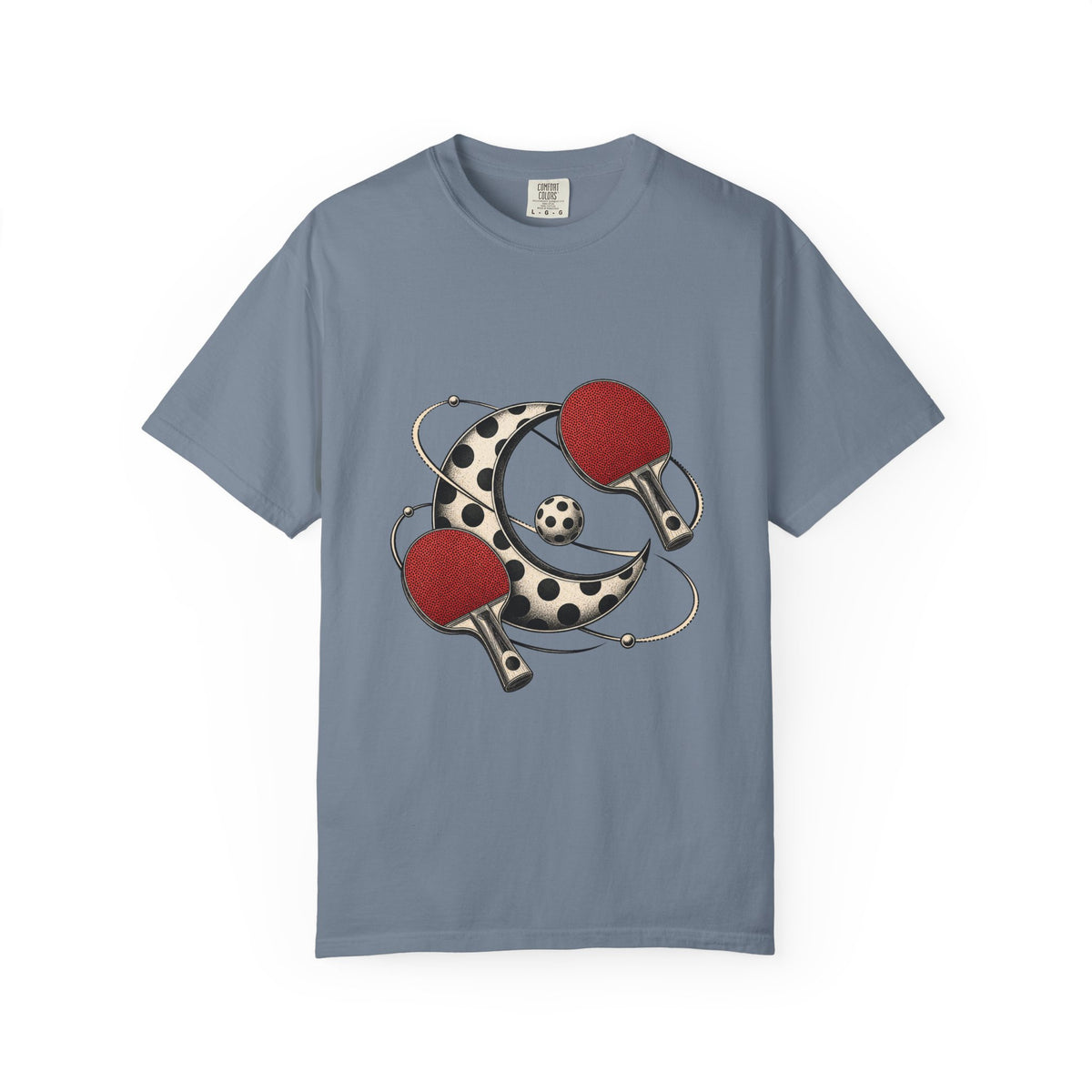 Blackwork Polka Dot Moon Ping Pong T-Shirt Graphic