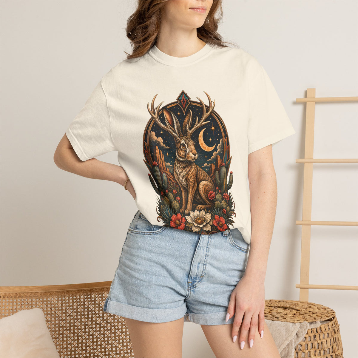 Desert Jackalope Western Gothic T-Shirt Graphic