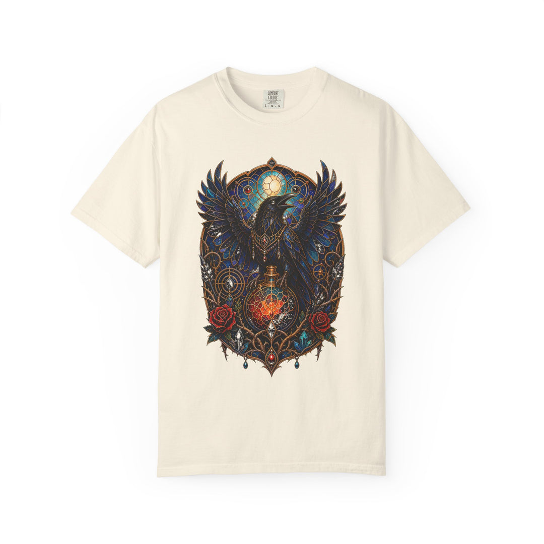 Stained Glass Raven Alchemist Graphic T-Shirt
