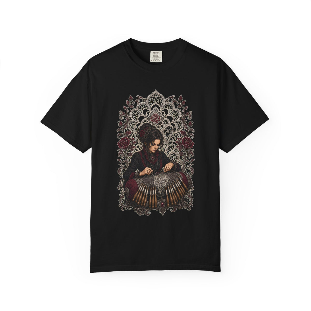 Bobbin Lace Maker Gothic Botanical Graphic Tee