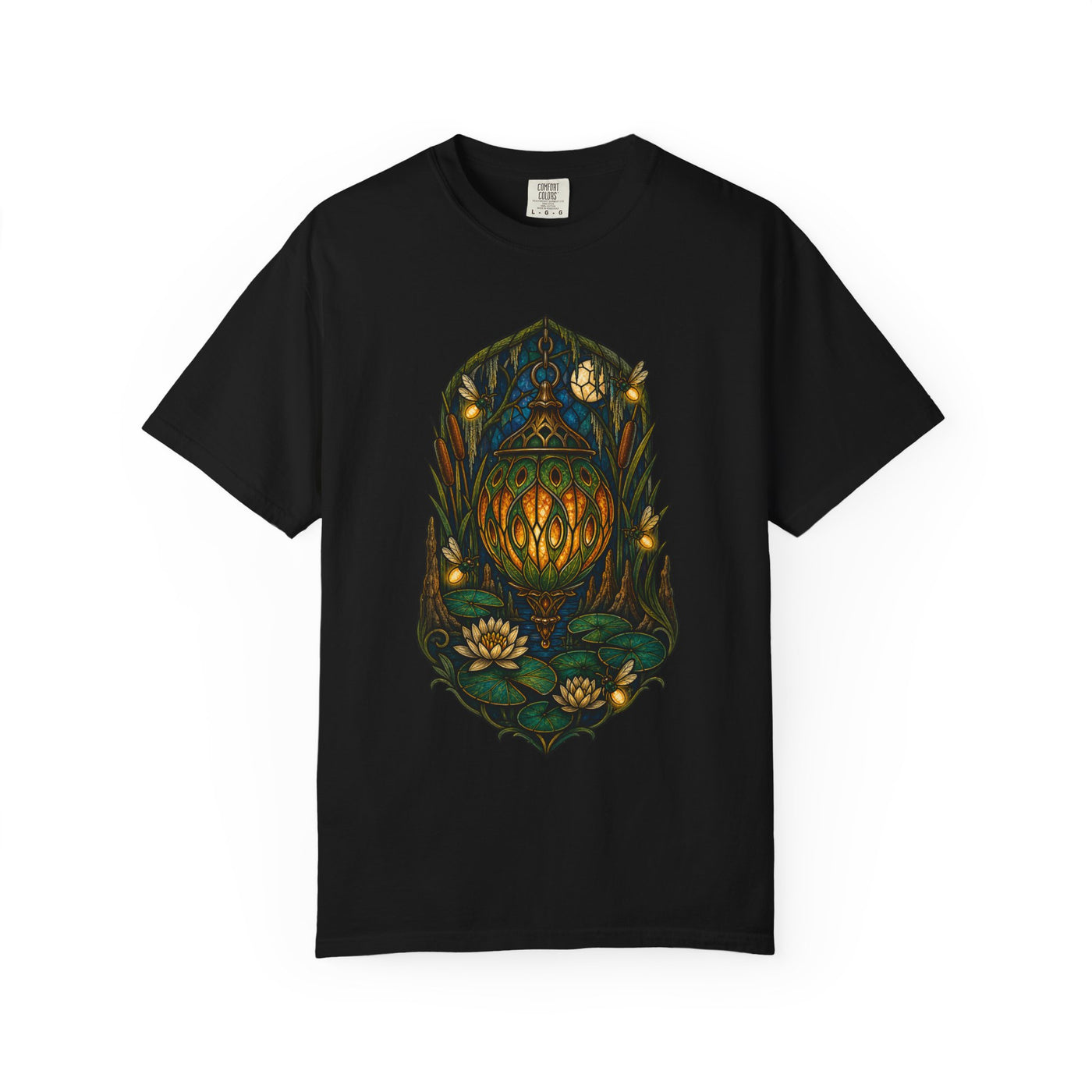 Swamp Lantern Stained Glass T-Shirt Graphic