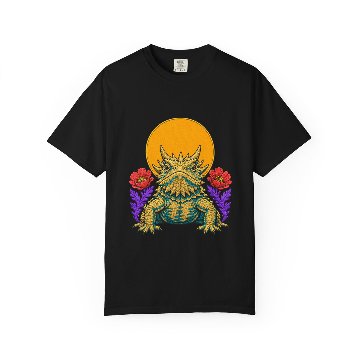 Sunscale Horned Lizard Embroidered Western Graphic Tee