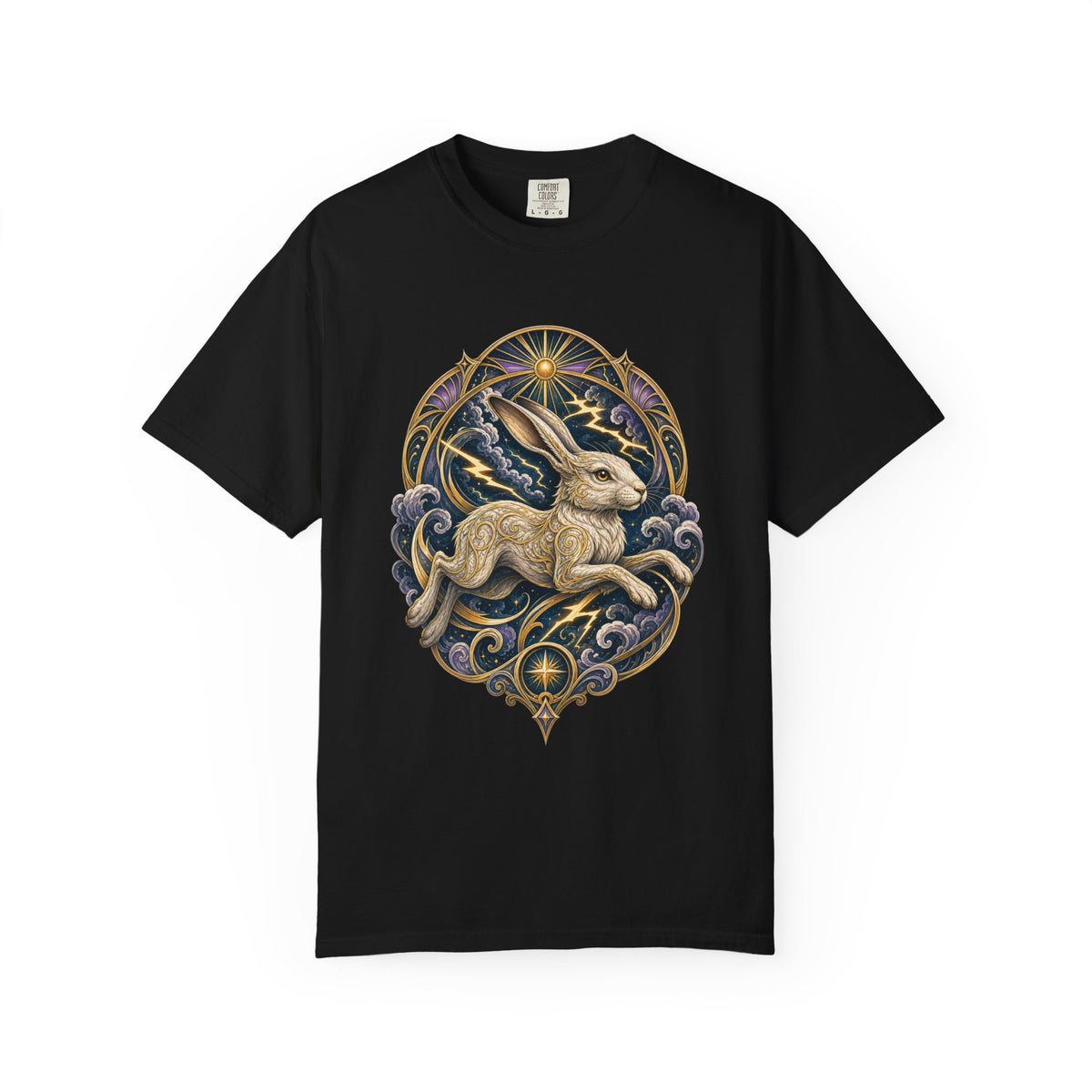 Art Nouveau Thunder Hare T-Shirt Graphic