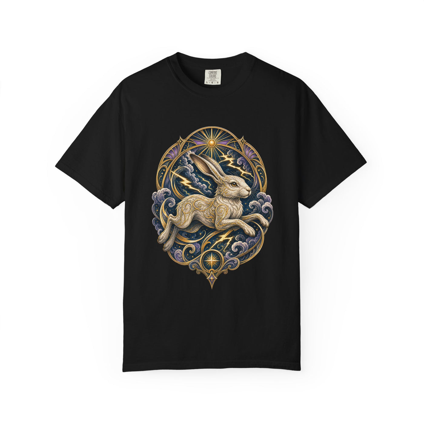 Art Nouveau Thunder Hare T-Shirt Graphic
