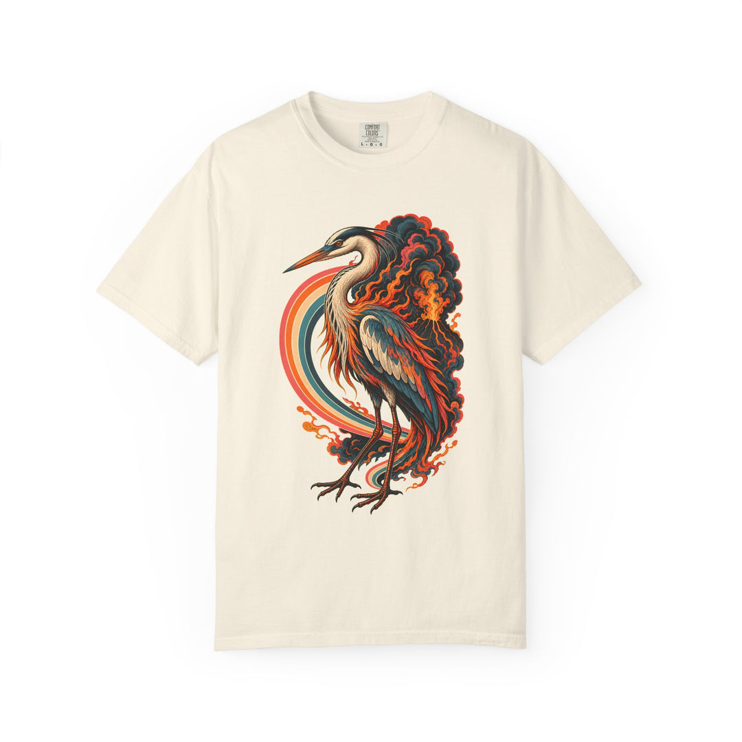 Deck-Stripe Volcano Heron Graphic Tee