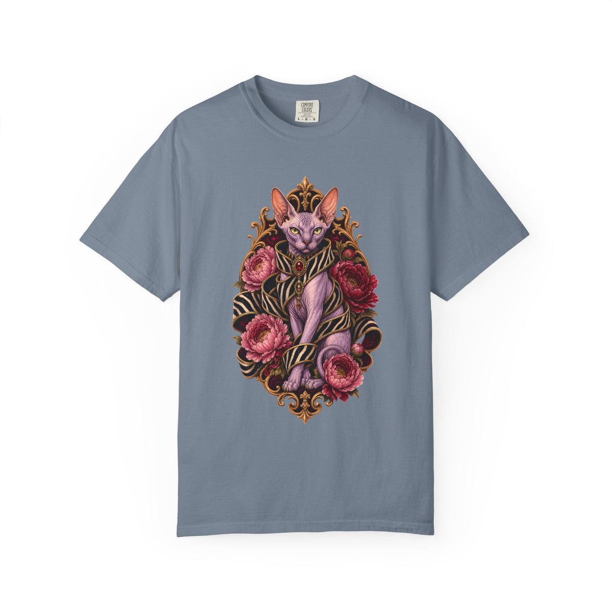 Velvet Zebra Sphinx Cat Graphic Tee
